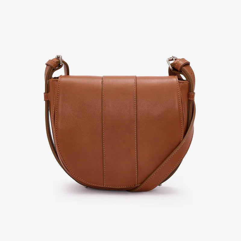 Vachetta Leather Wrap Strap Flap Saddle Crossbody Bag