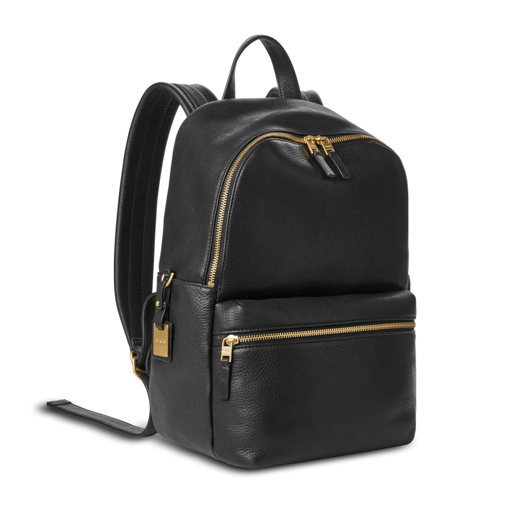 Natural Grain Leather Compact Daily Laptop Leather Backpack