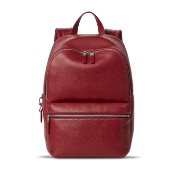Natural Grain Leather Compact Daily Laptop Leather Backpack