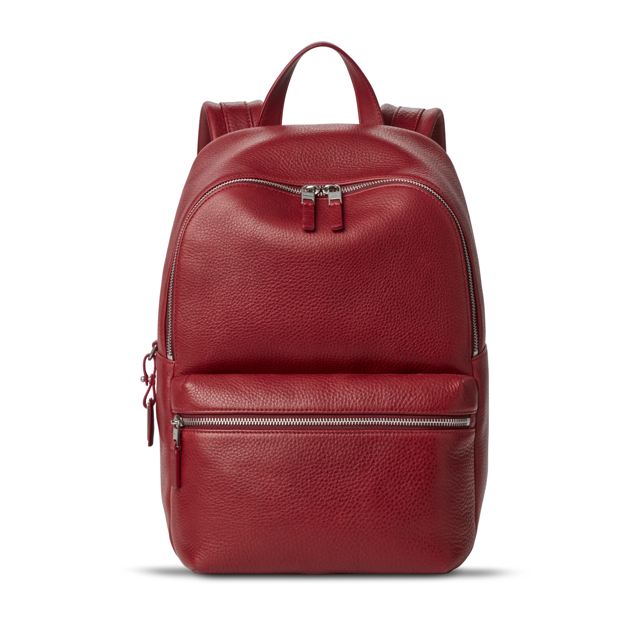 Natural Grain Leather Compact Daily Laptop Leather Backpack