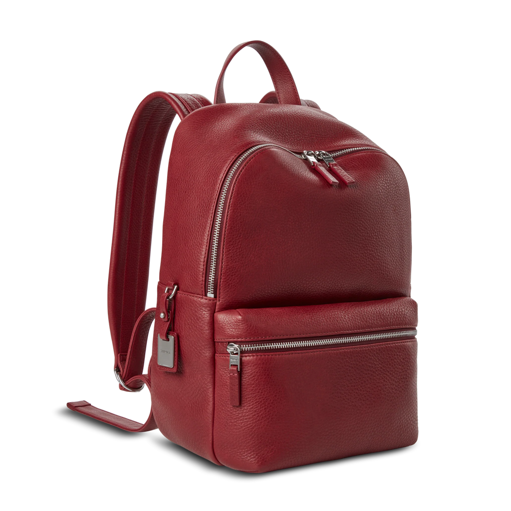 Natural Grain Leather Compact Daily Laptop Leather Backpack