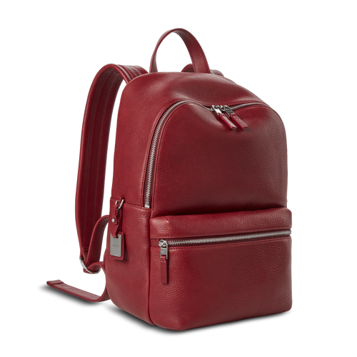 Natural Grain Leather Compact Daily Laptop Leather Backpack