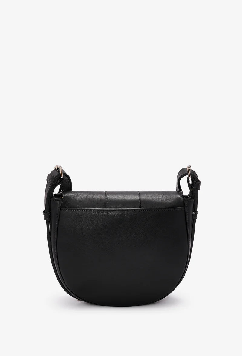 Vachetta Leather Wrap Strap Flap Saddle Crossbody Bag